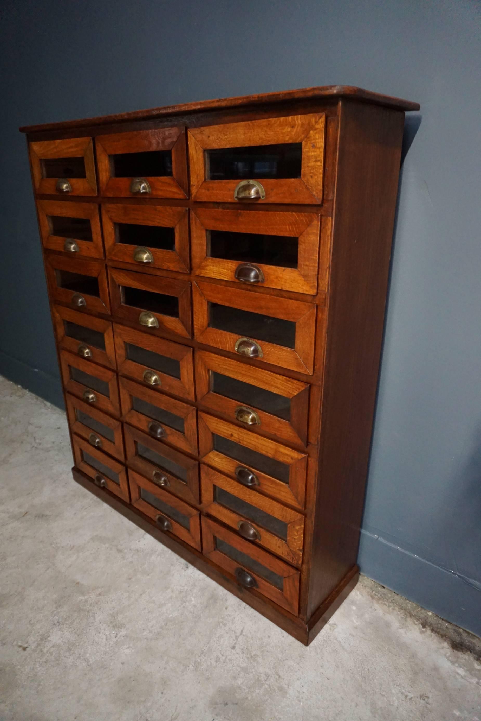 Industrial Oak Haberdashery Shop Cabinet, 1930s