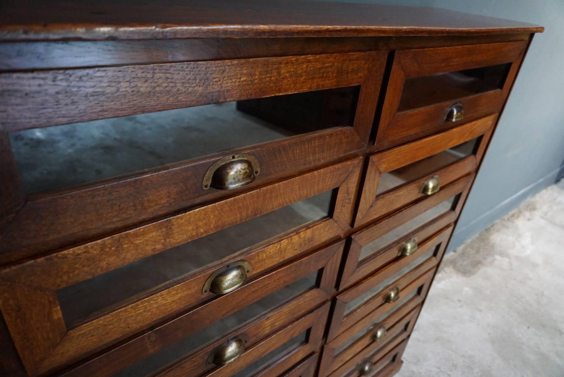 Oak Haberdashery Shop Cabinet, 1930s 1