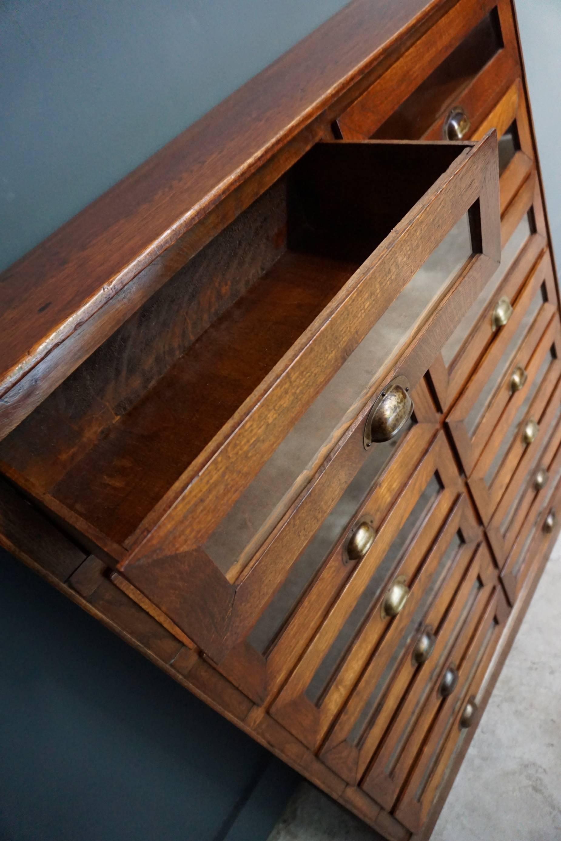 Oak Haberdashery Shop Cabinet, 1930s 2