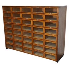 Vintage Dutch Oak Haberdashery Shop Cabinet, 1930s