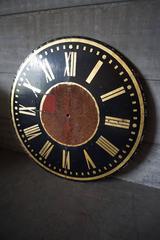 Vintage French Painted Iron Riveted Clock Face 1930s - 2 pcs available