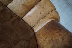German Art Deco Club Sofa or Chaise Longue, 1930s Cognac Leather