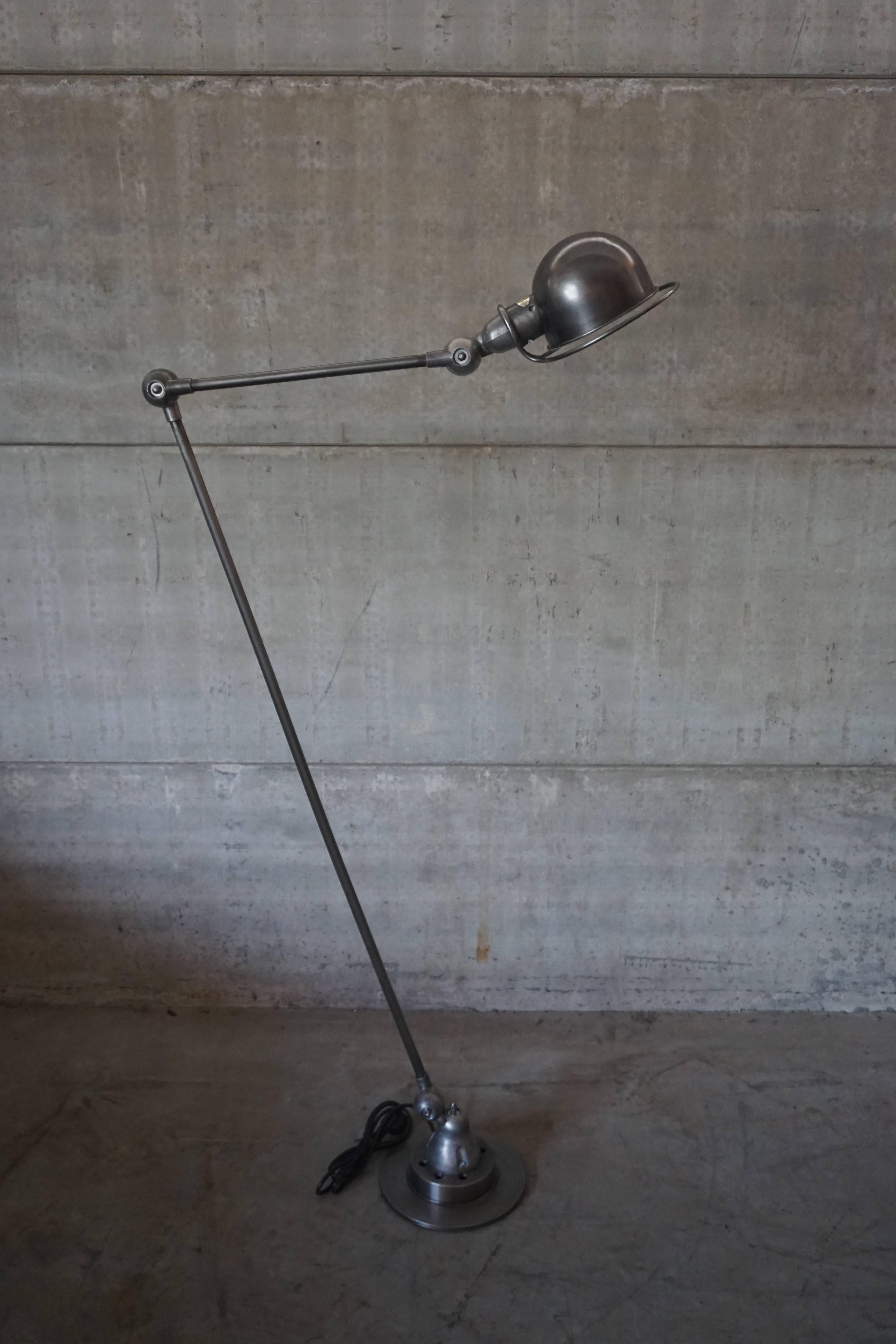 French Industrial Graphite Floor Lamp from Jieldé