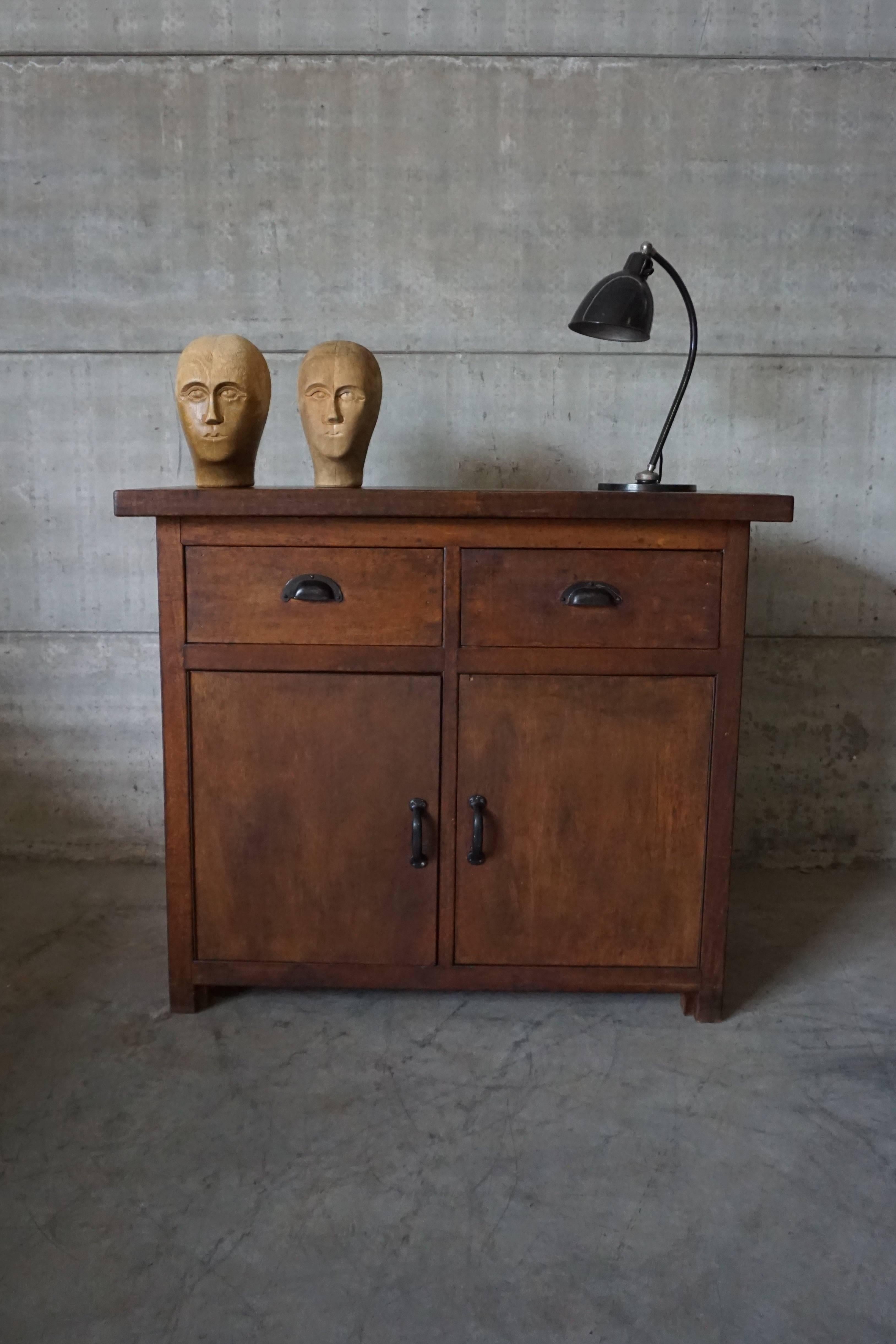 Vintage Industrial Wooden Cabinet, 1930s In Good Condition In Nijmegen, NL