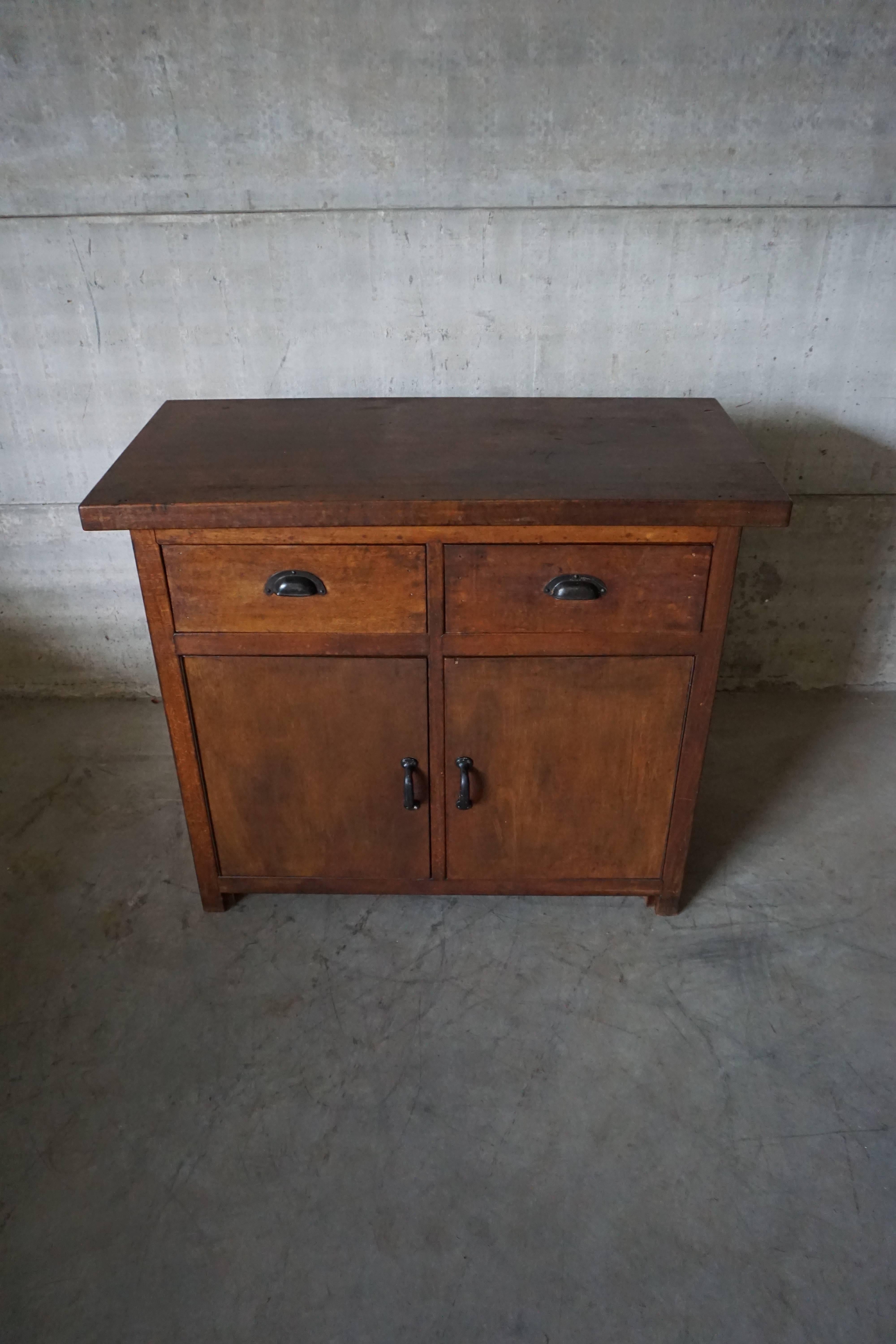 Vintage Industrial Wooden Cabinet, 1930s 2