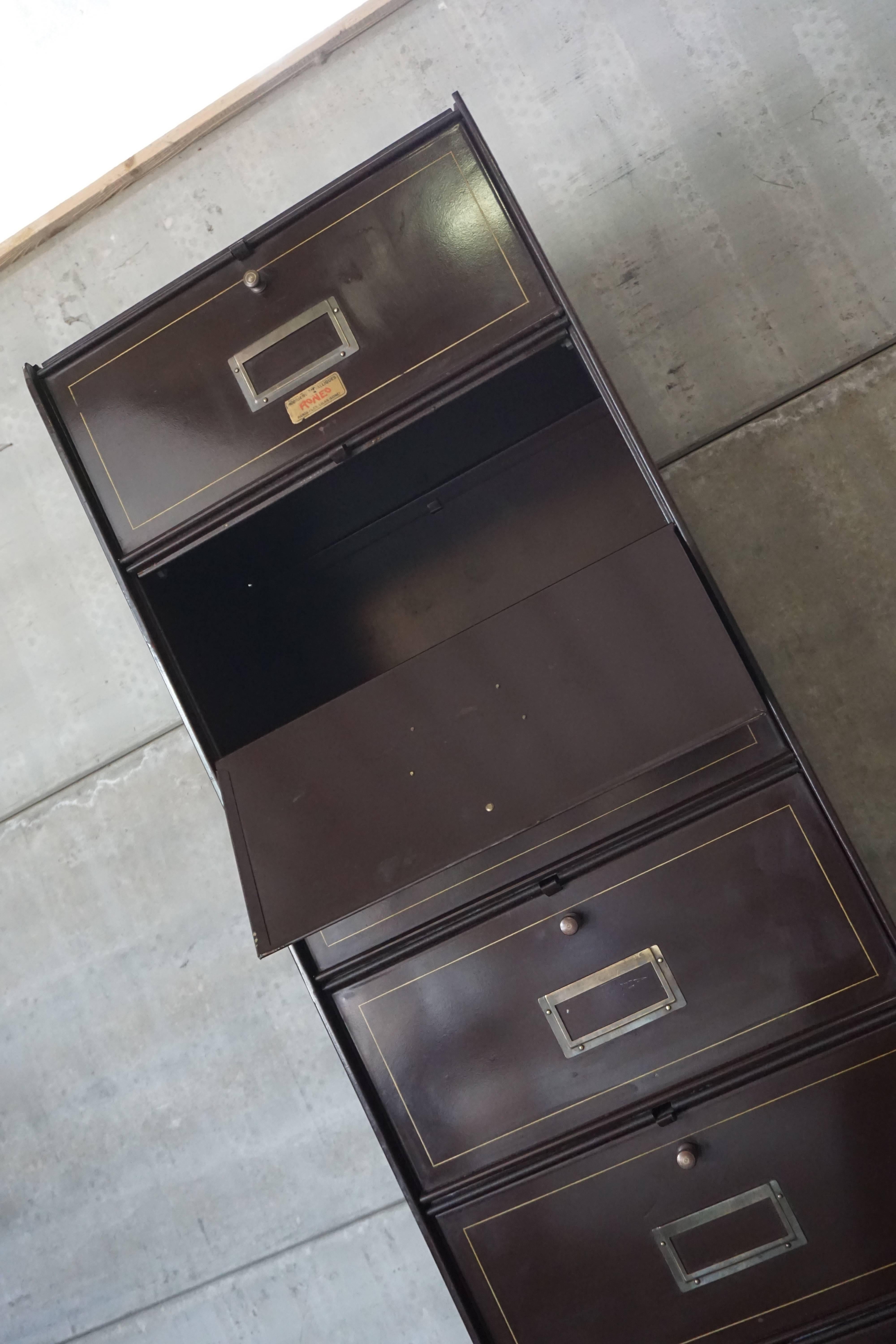 Brass Industrial Filing Cabinet from Ronéo 1930s