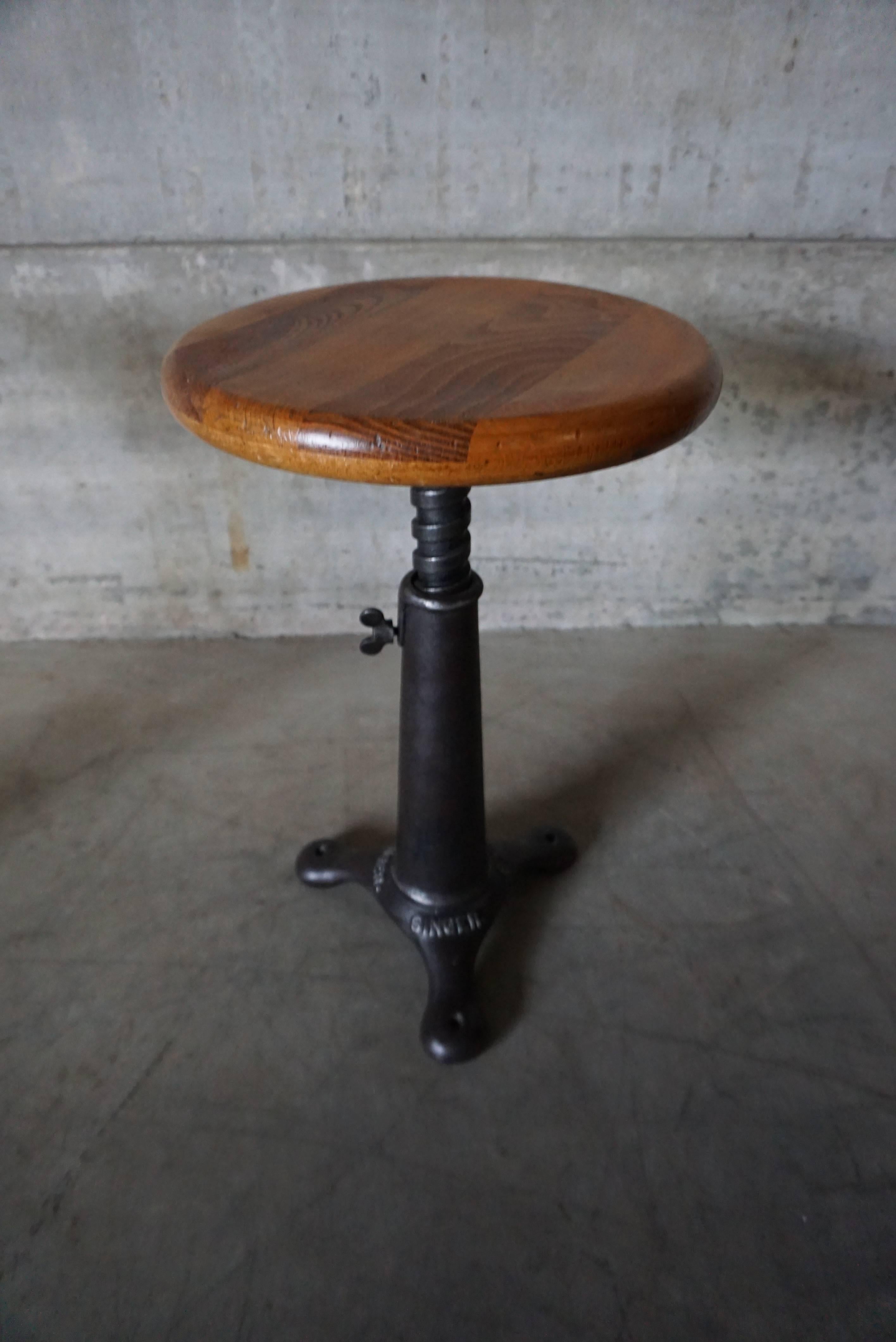 British  Industrial Factory Stool by Singer