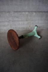 Vintage Industrial Factory Stool by Singer
