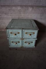 Baby Blue Industrial Metal Filing Cabinet from Strafor, 1930s