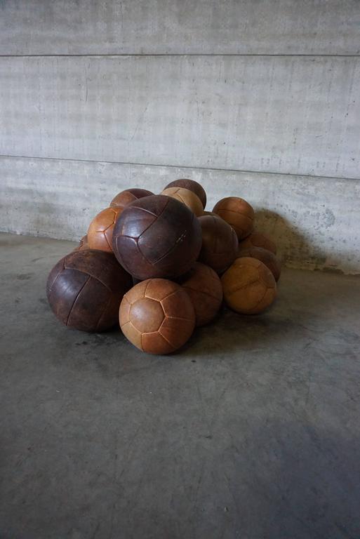 Lot of 25 Vintage Leather Medicine Balls Ball at 1stdibs