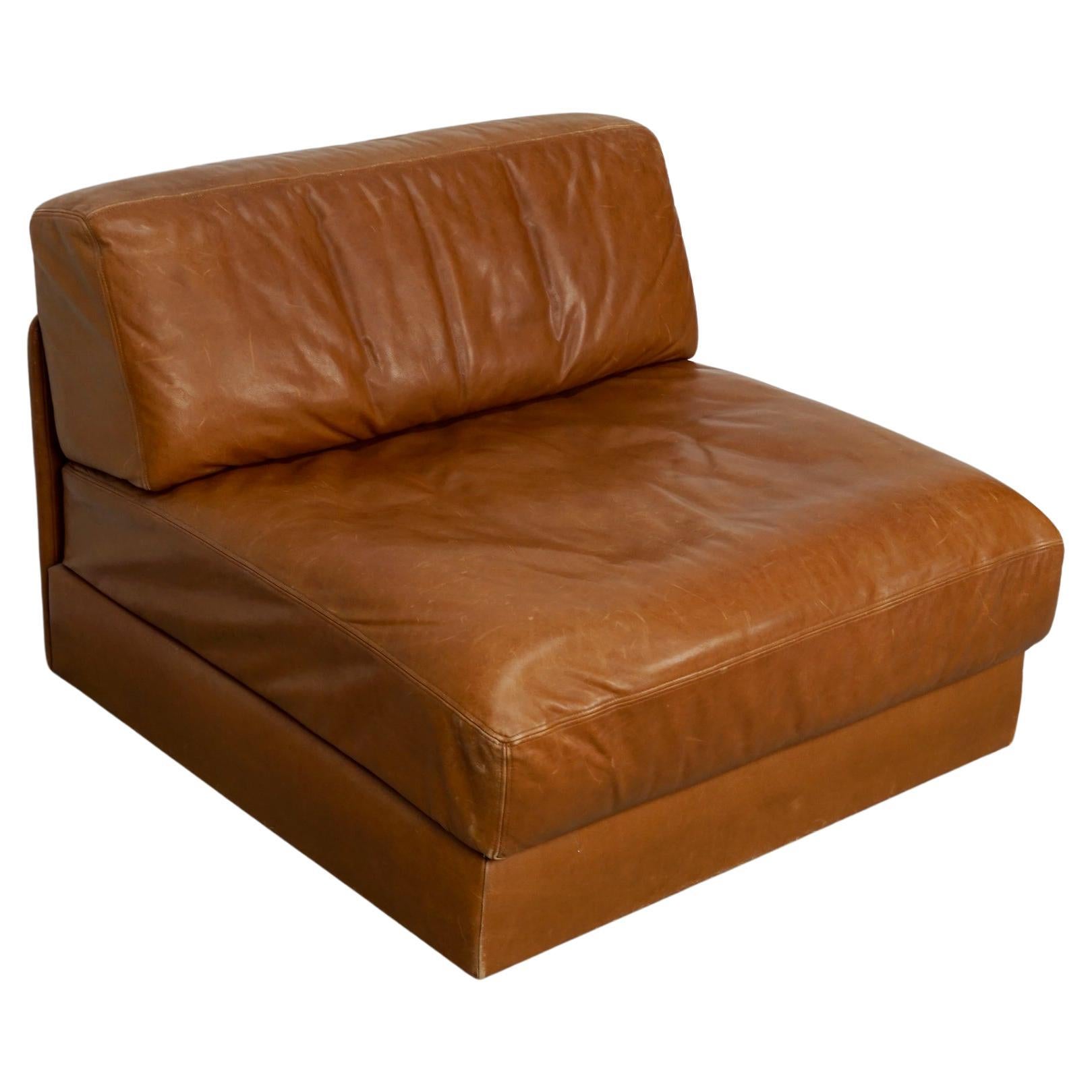 De Sede DS 76 Lounge Chair / Divano letto in pelle cognac, Svizzera, anni '70