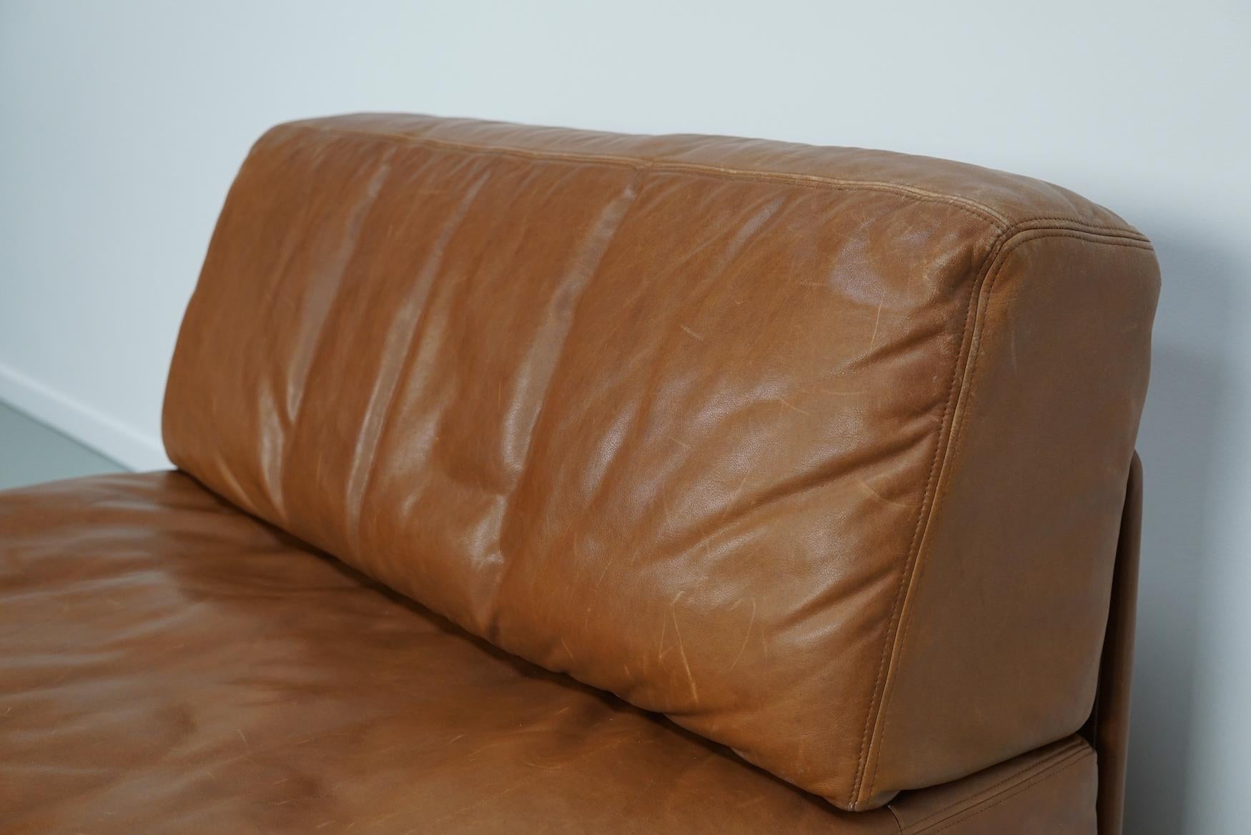 De Sede DS 76 Chaise longue / Canapé-lit en cuir cognac, Suisse, années 1970 en vente 5
