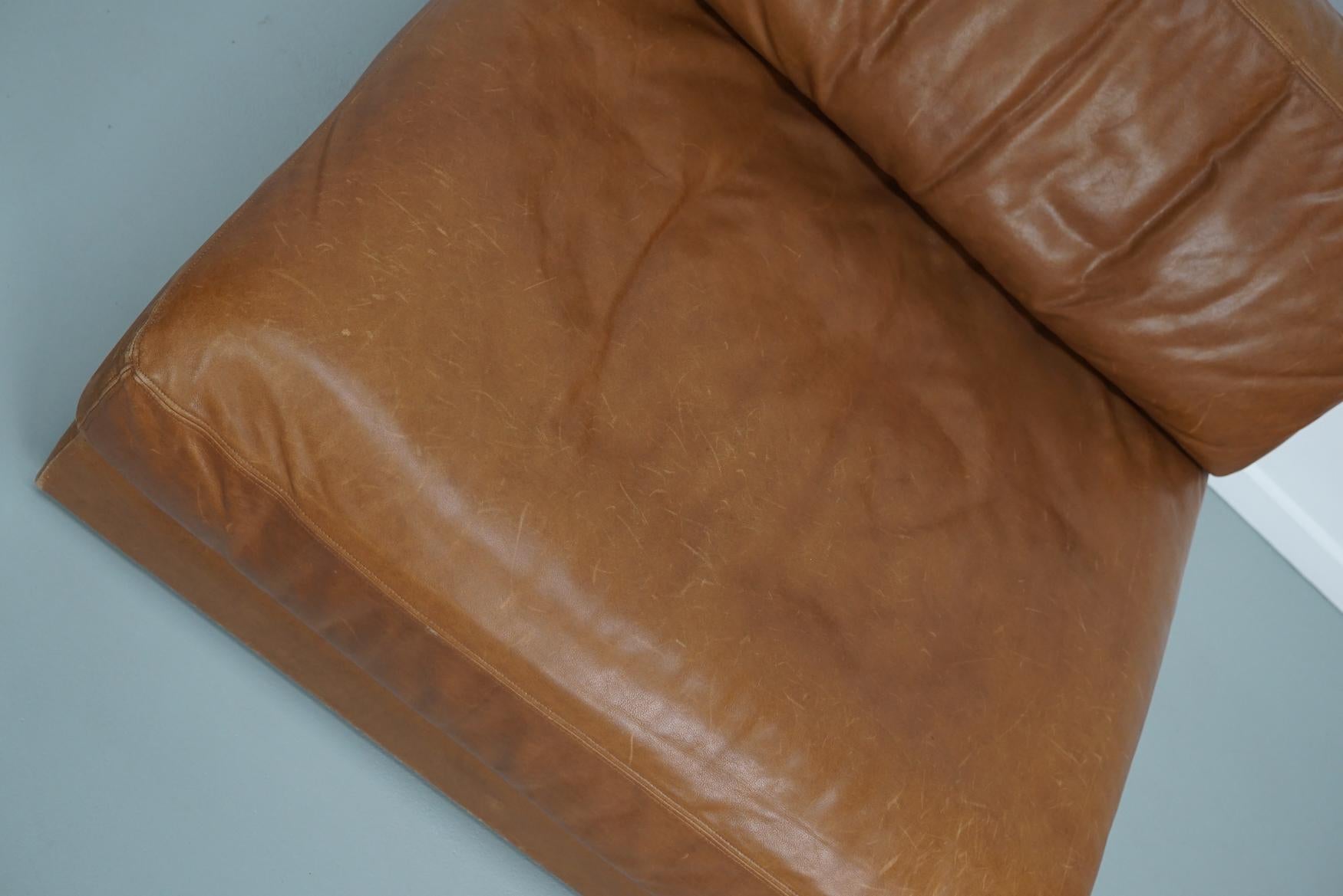 De Sede DS 76 Chaise longue / Canapé-lit en cuir cognac, Suisse, années 1970 en vente 9
