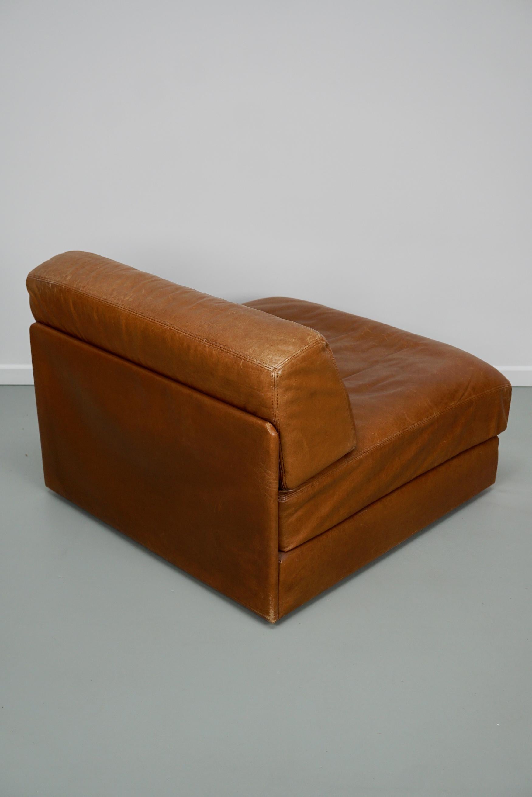 De Sede DS 76 Chaise longue / Canapé-lit en cuir cognac, Suisse, années 1970 en vente 1