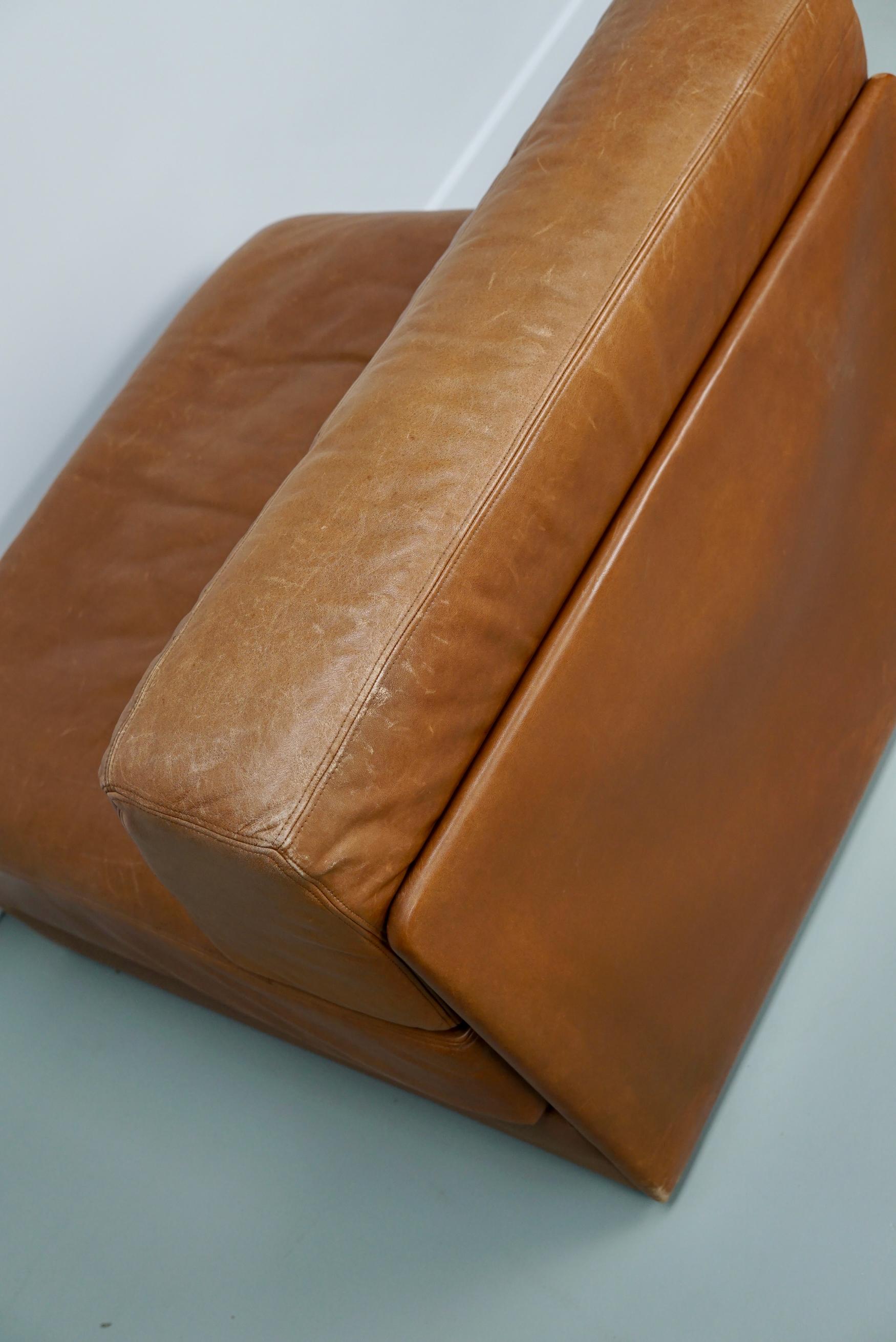 De Sede DS 76 Chaise longue / Canapé-lit en cuir cognac, Suisse, années 1970 en vente 11