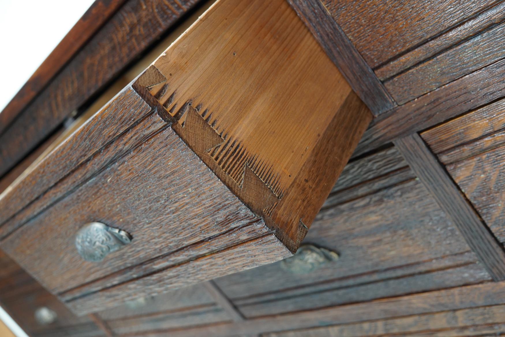 French Restored Oak Hardware Store Apothecary Cabinet, 1920/1930s For Sale 1