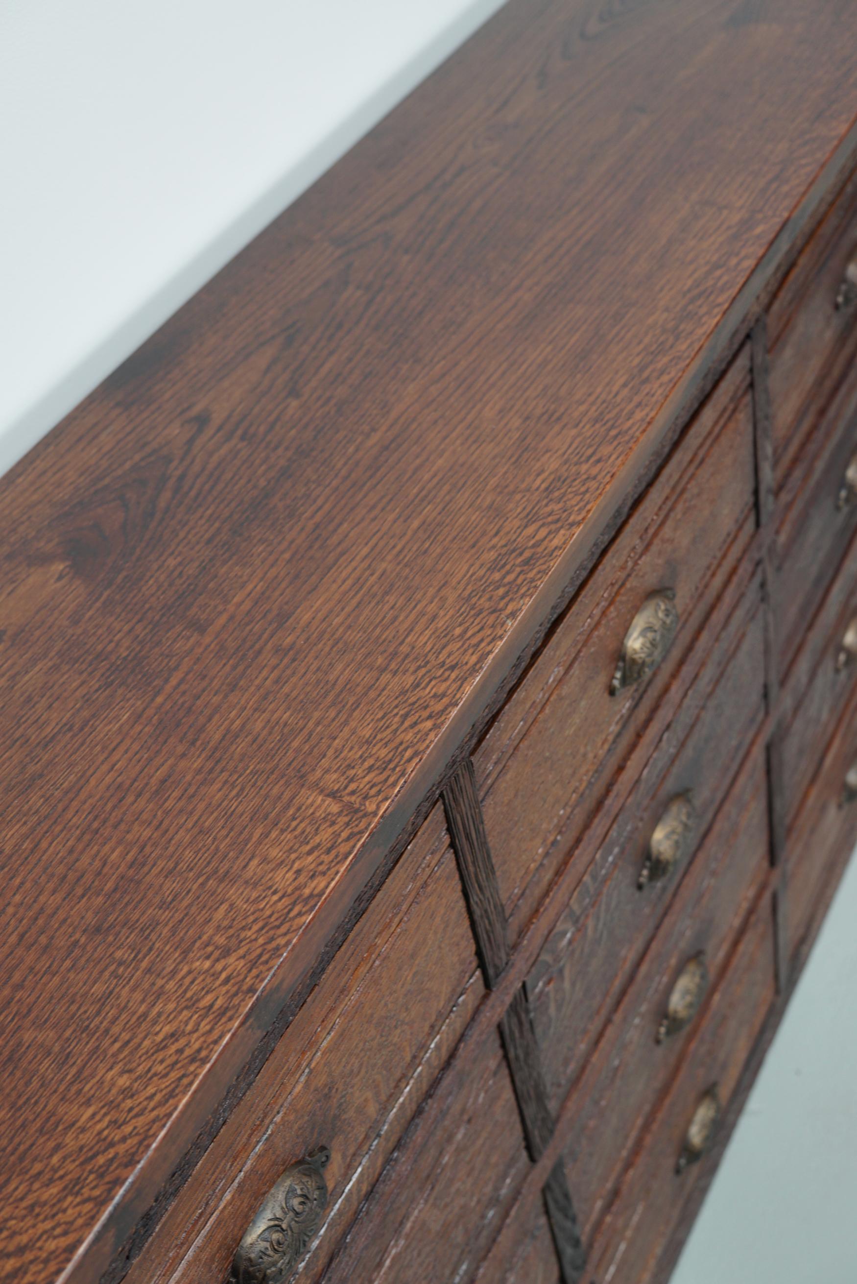 French Restored Oak Hardware Store Apothecary Cabinet, 1920/1930s For Sale 8