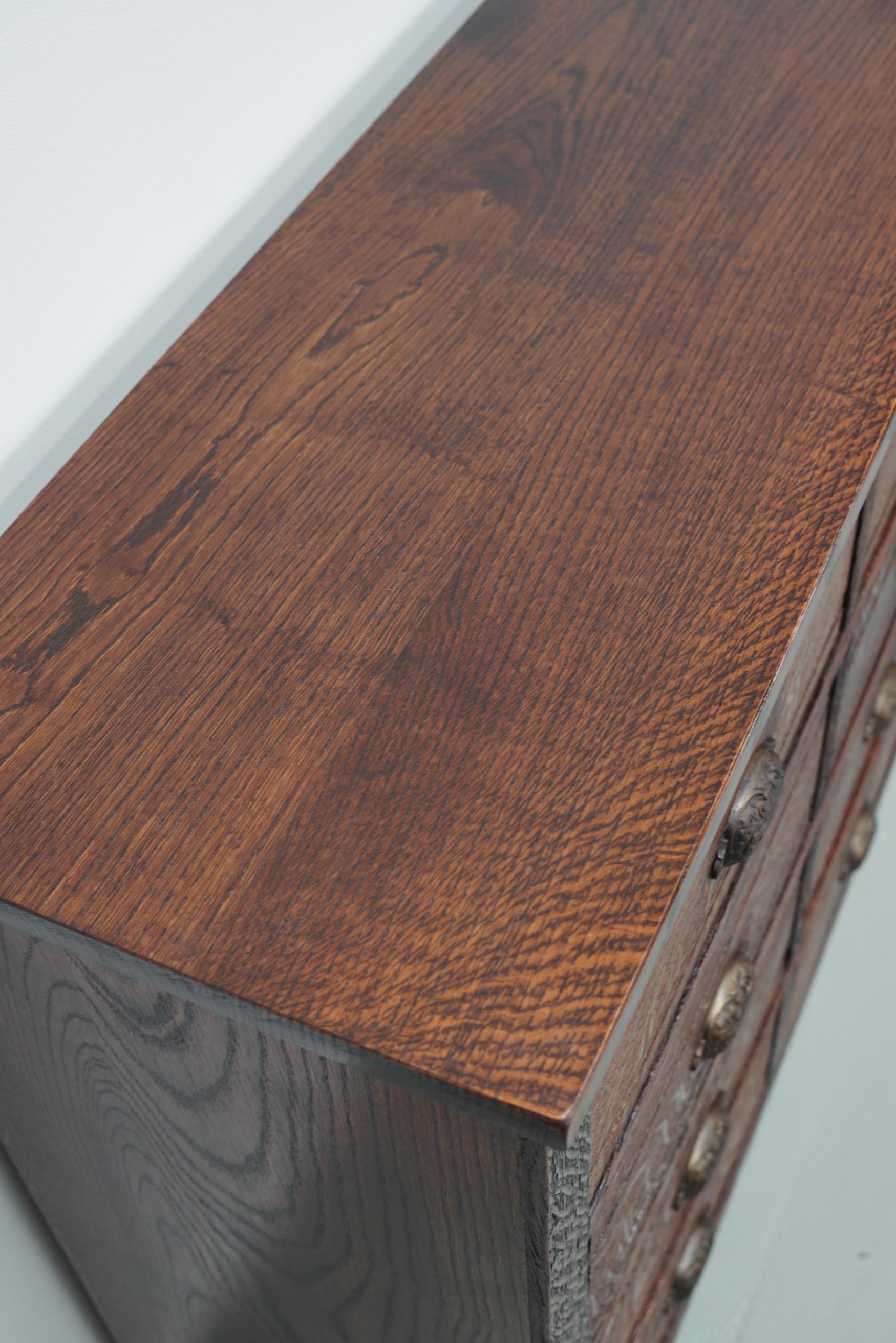 French Restored Oak Hardware Store Apothecary Cabinet, 1920/1930s For Sale 7