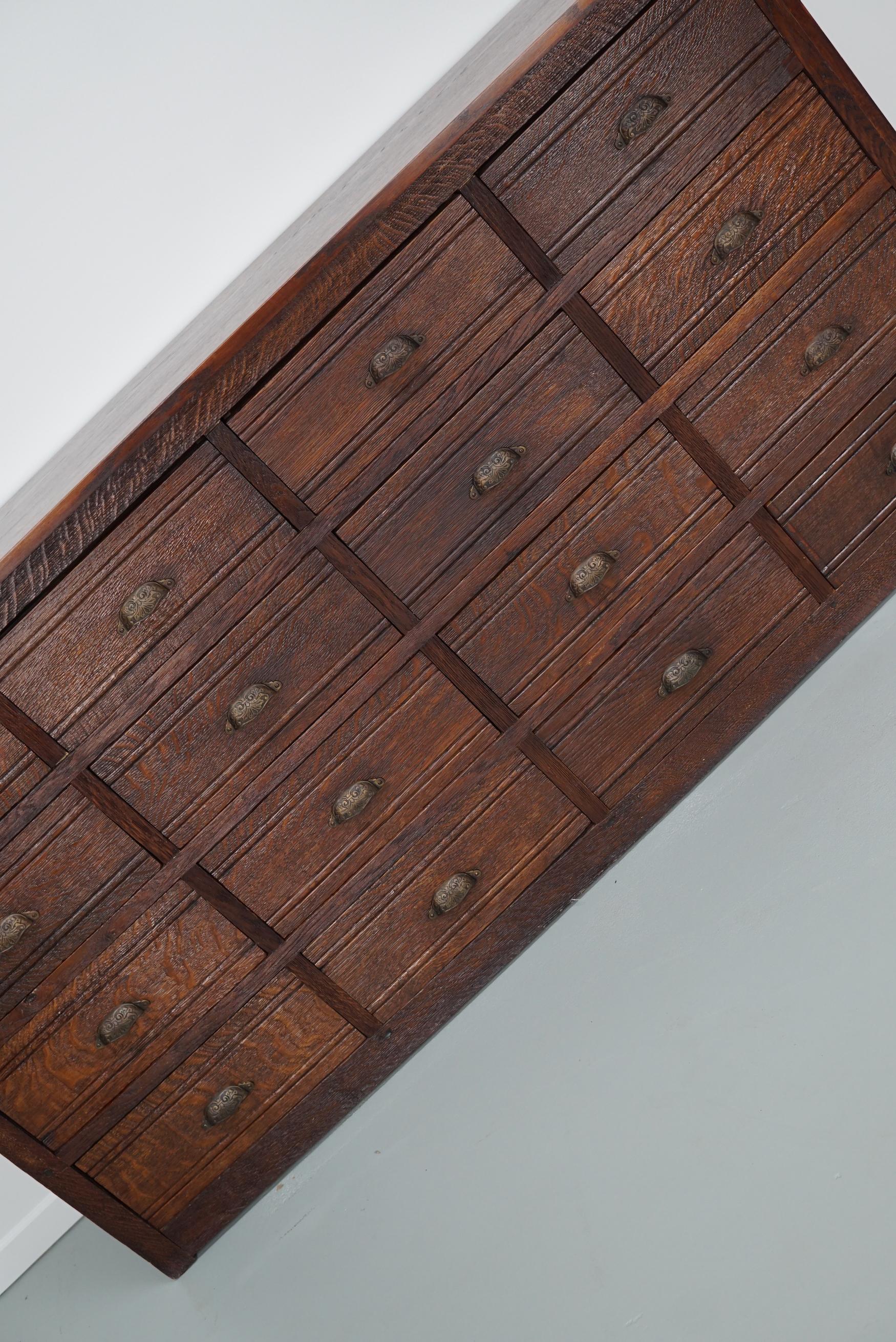 French Restored Oak Hardware Store Apothecary Cabinet, 1920/1930s For Sale 10