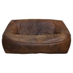 Sofá Ringo Vintage Dutch Leather Gerard Van Den Berg, Años 70