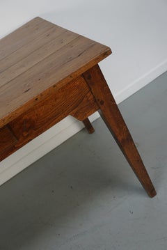 Antique Oak Late 19th Century French Rustic Farmhouse Dining Table