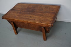 Mesa de centro rústica de pino, estilo casa de campo francesa de principios del siglo XX