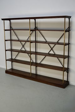 Large Oak and Iron Shelving Unit / Store Display Theodore Scherf, France 1890s