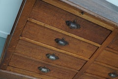 Vetrina da bancone in rovere francese d’epoca, isola da cucina, primi anni del XX secolo