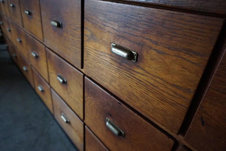 Vintage French Oak Apothecary with Brass Hardware, 1930s at 1stdibs