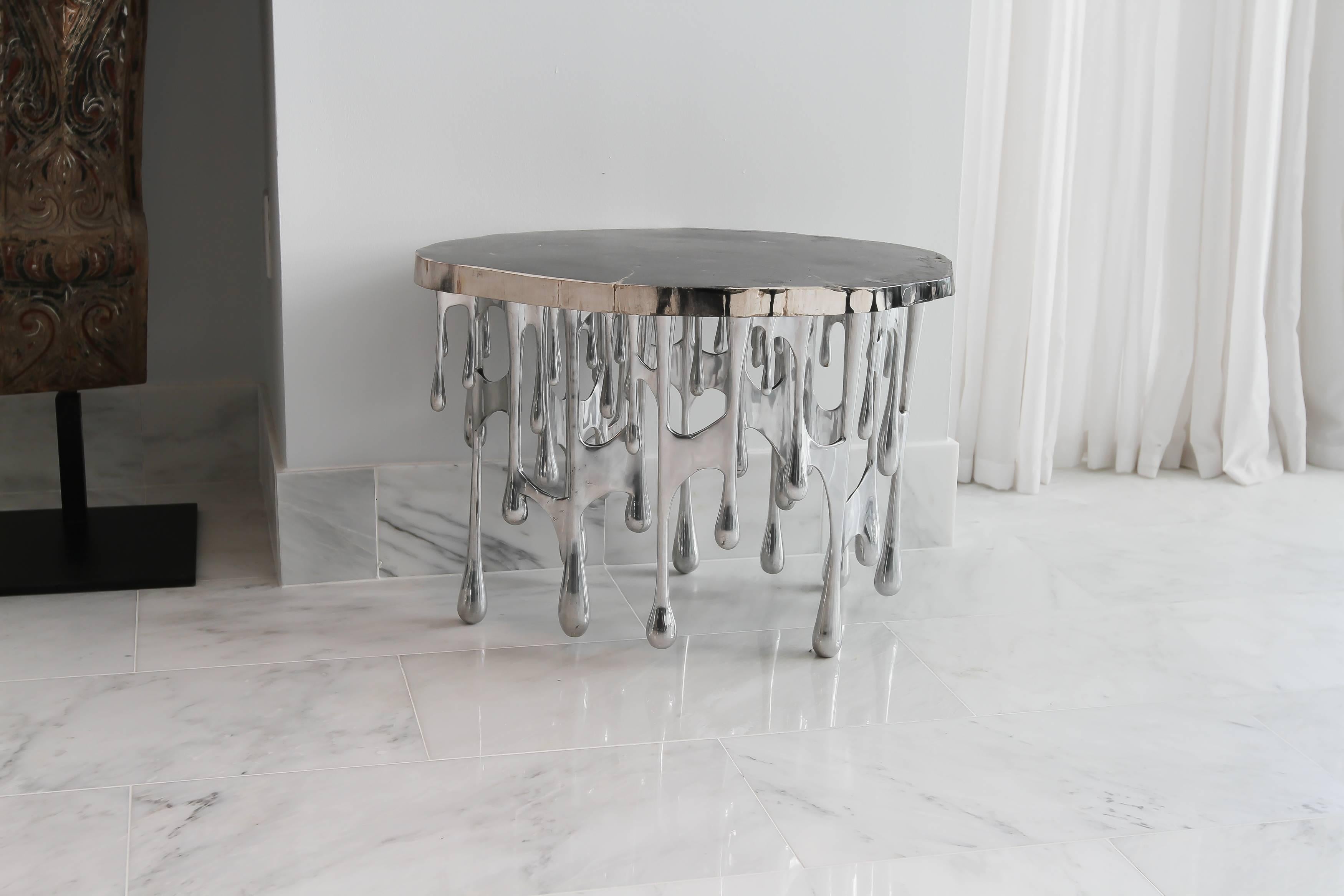 dripping metal table