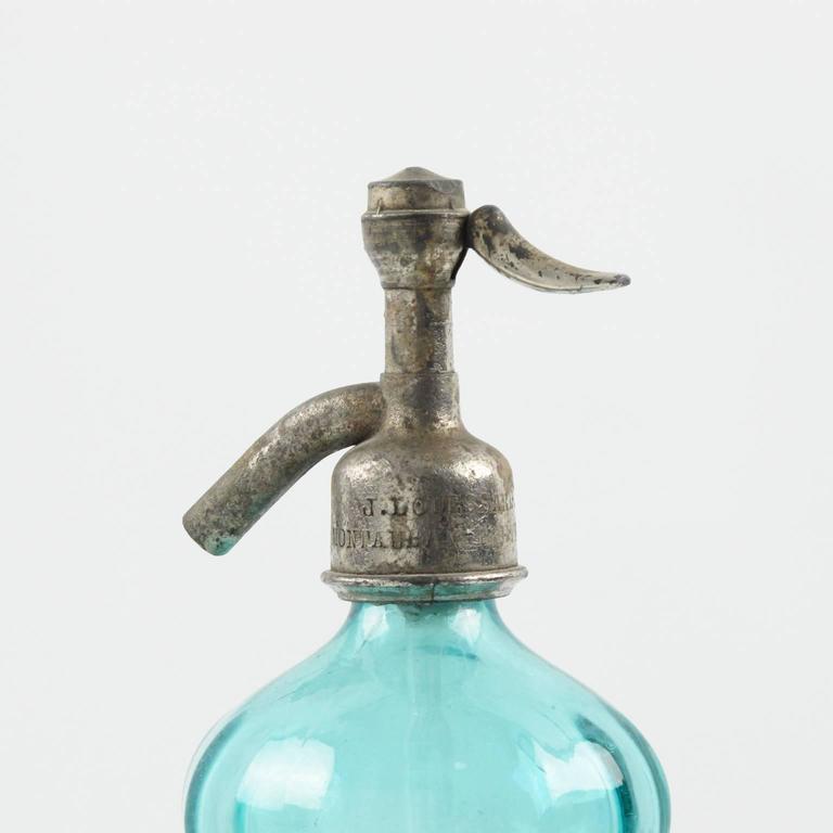 French Soda Siphon Seltzer Glass Bottle for Bar, circa 1932 at 1stDibs