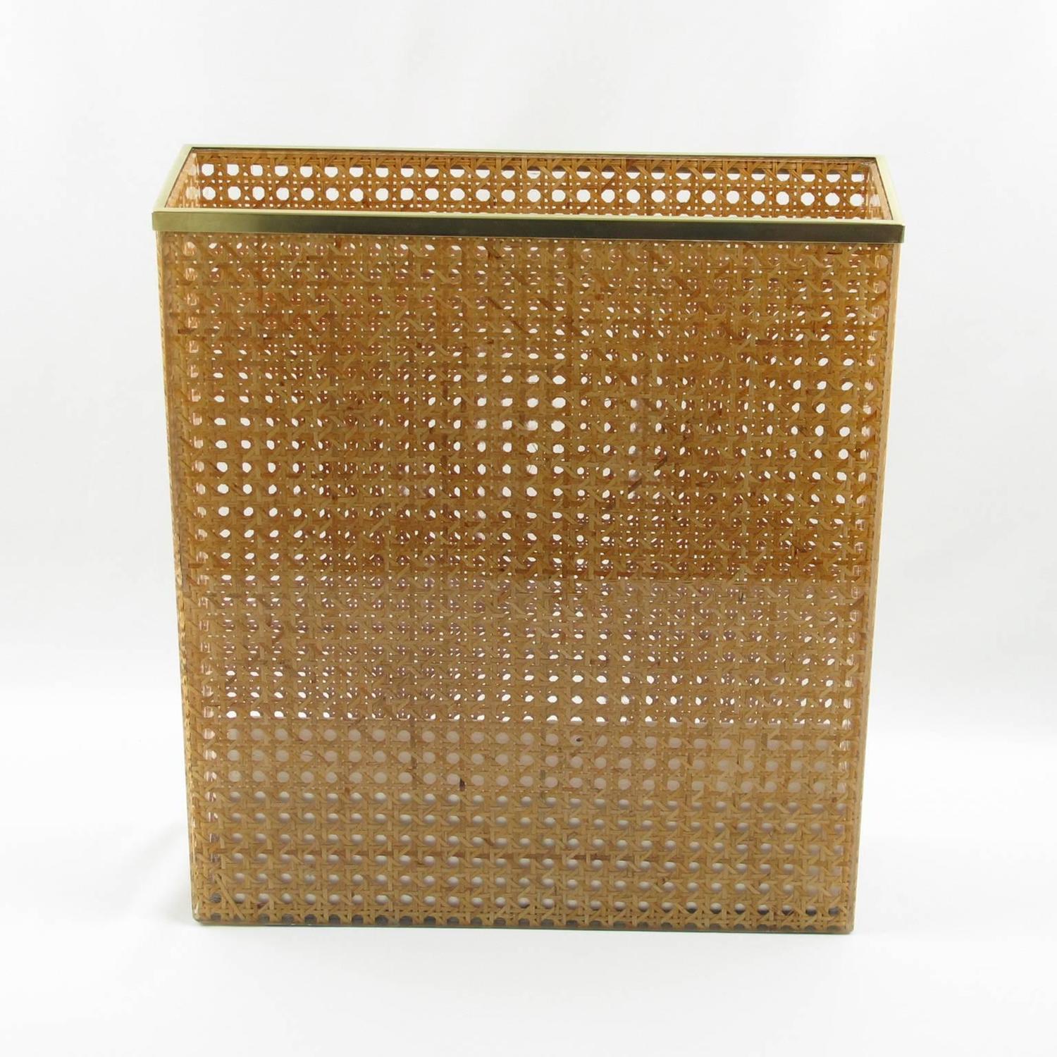 1970s Lucite and Rattan Umbrella Stand by Christian Dior Home ...