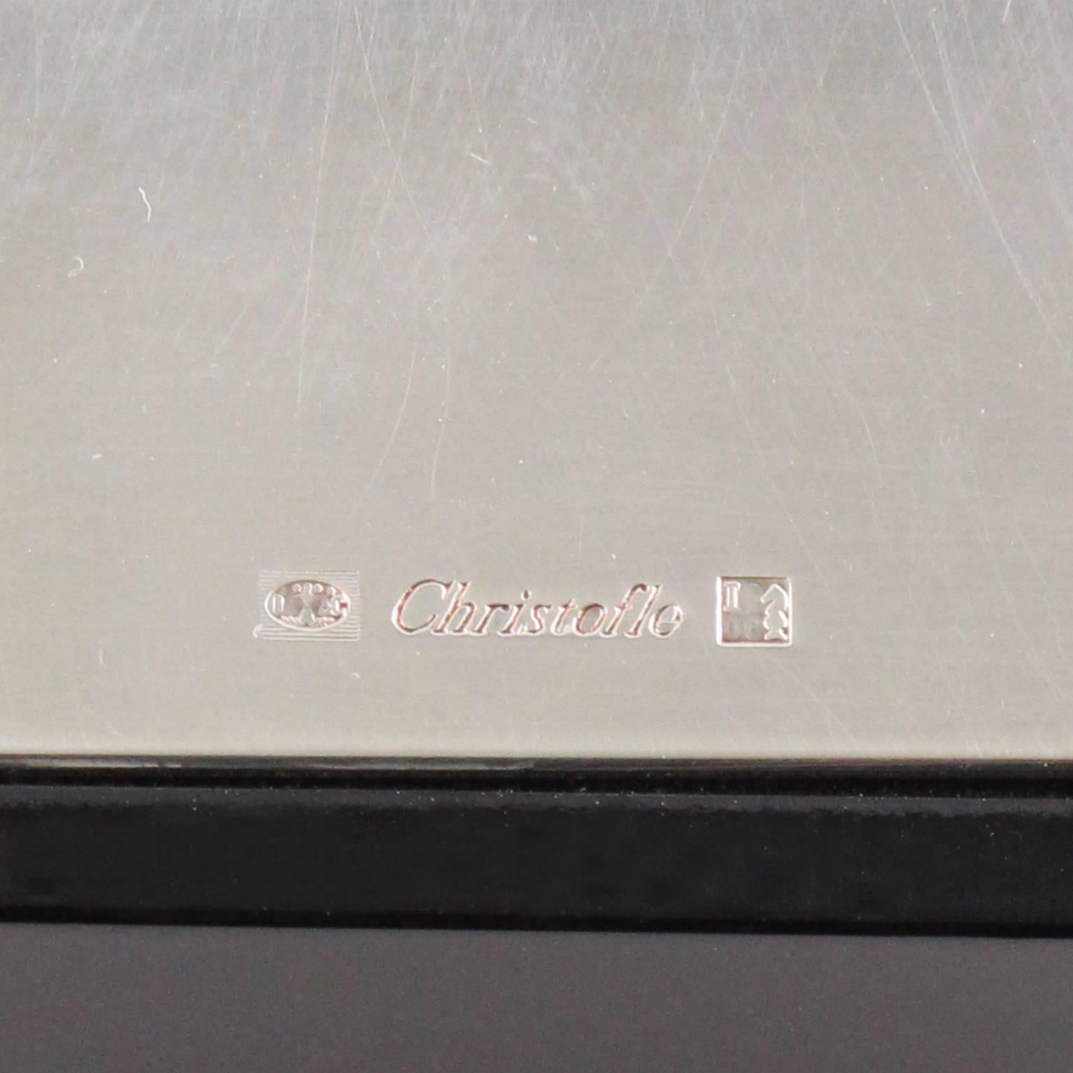 Late 20th Century Silver Plate and Lacquer Vertigo Box Designed by Andrée Putman for Christofle