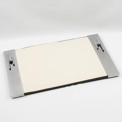 French Art Deco Modernist Chrome Desk Blotter Pad, circa 1930s