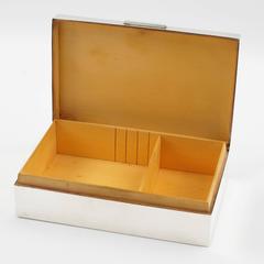 English Sterling Silver Art Deco Decorative Covered Box, circa 1930s