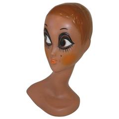 Iconic Mannequin Twiggy Model Head by Huard, France, 1971 Space Age Design