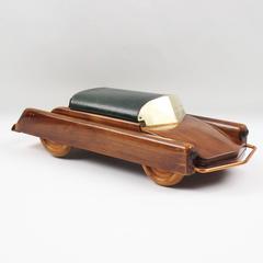 Rare Mid-Century French Wooden Box Citroen DS Model Car Design