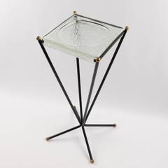 Mid-Century Modernist Ashtray or Catchall on Stand by Jacques Adnet, circa 1950s