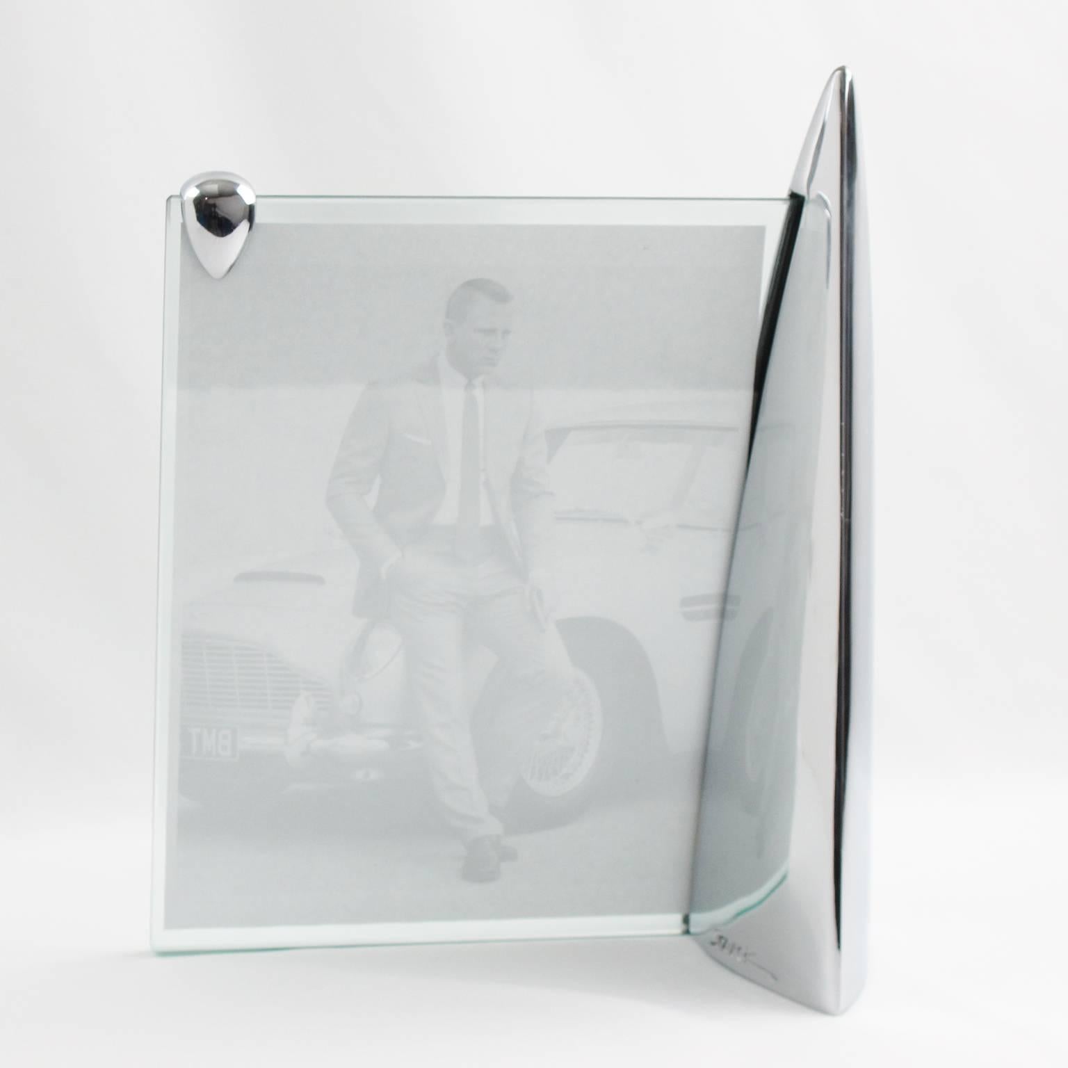 Modern Philippe Starck 1989 Shark Collection Chrome Picture Photo Frame