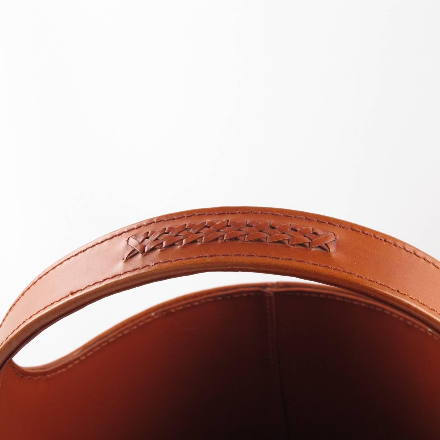 leather paper basket