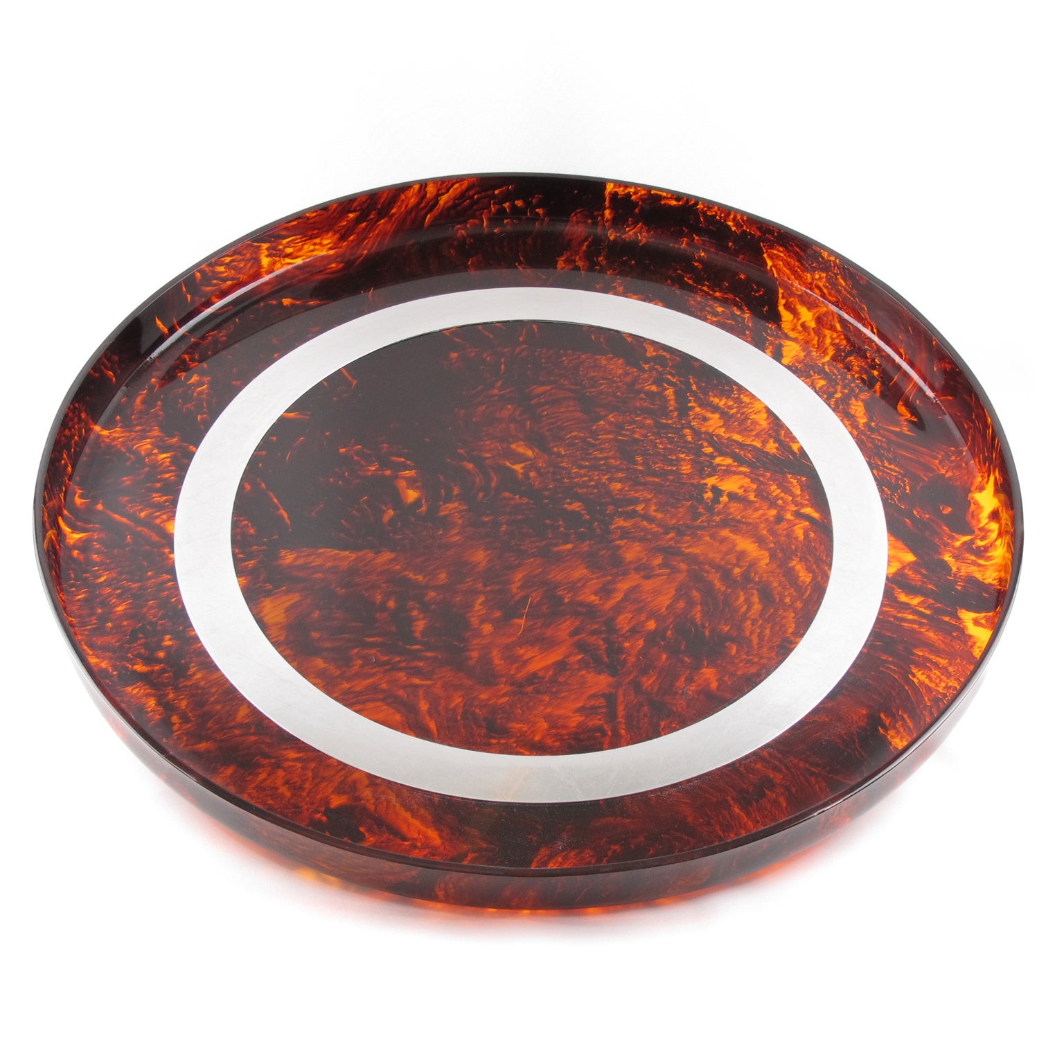 Mid Century Modern Folding Tray Table Tortoise Lucite And Chrome, Italy, Mid Century Modern Folding Tray Table Tortoise Lucite And Chrome, Italy,