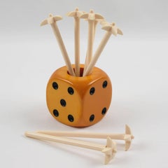 Bakelite Barware Cocktail Stirrers Set Huge Dice, France, circa 1940s