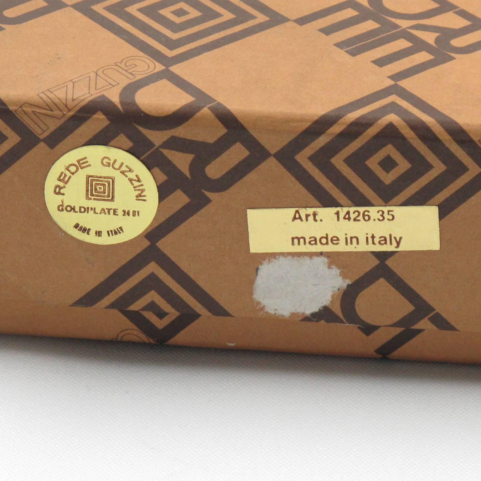 Italian Rede Guzzini Modernist Tortoise Lucite & Gold Plate Barware Serving Tray 3