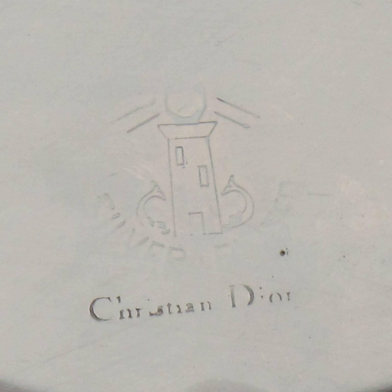 Christian Dior France Huge Silver Plate Decorative Box In Good Condition In Atlanta, GA