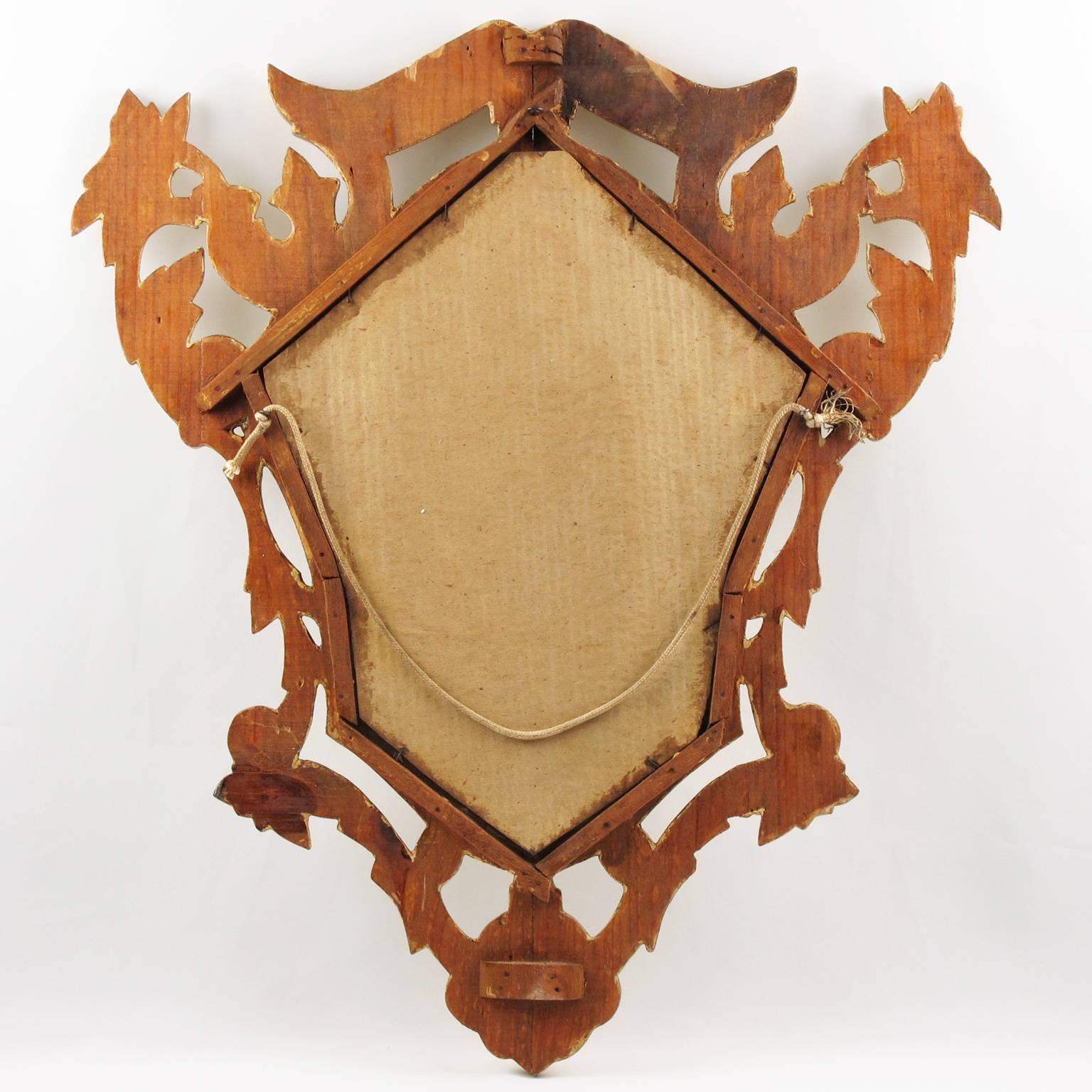 French Rococo Hand-Carved Giltwood Wall Mirror, circa 1920s 1