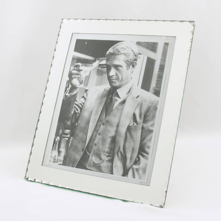 1940s French Mirrored Glass Picture Photo Frame For At 1stdibs Oversized French Mirrored Glass Picture Photo Frame Lovely Clear Mirror Bevelled Edges With Deep Geometric