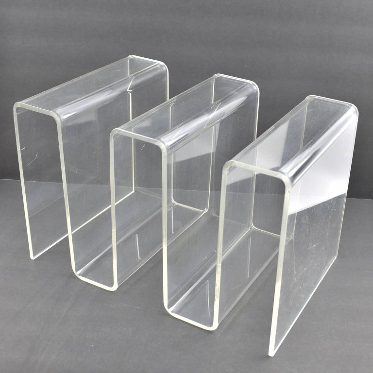 Large Zig Zag Shape Lucite Magazine Rack Stand Letter Holder Desk Extraordinary Lucite Magazine Holder Large Zig Zag Shape Lucite Magazine Rack Stand Letter Holder Desk Extraordinary Lucite Magazine Holder