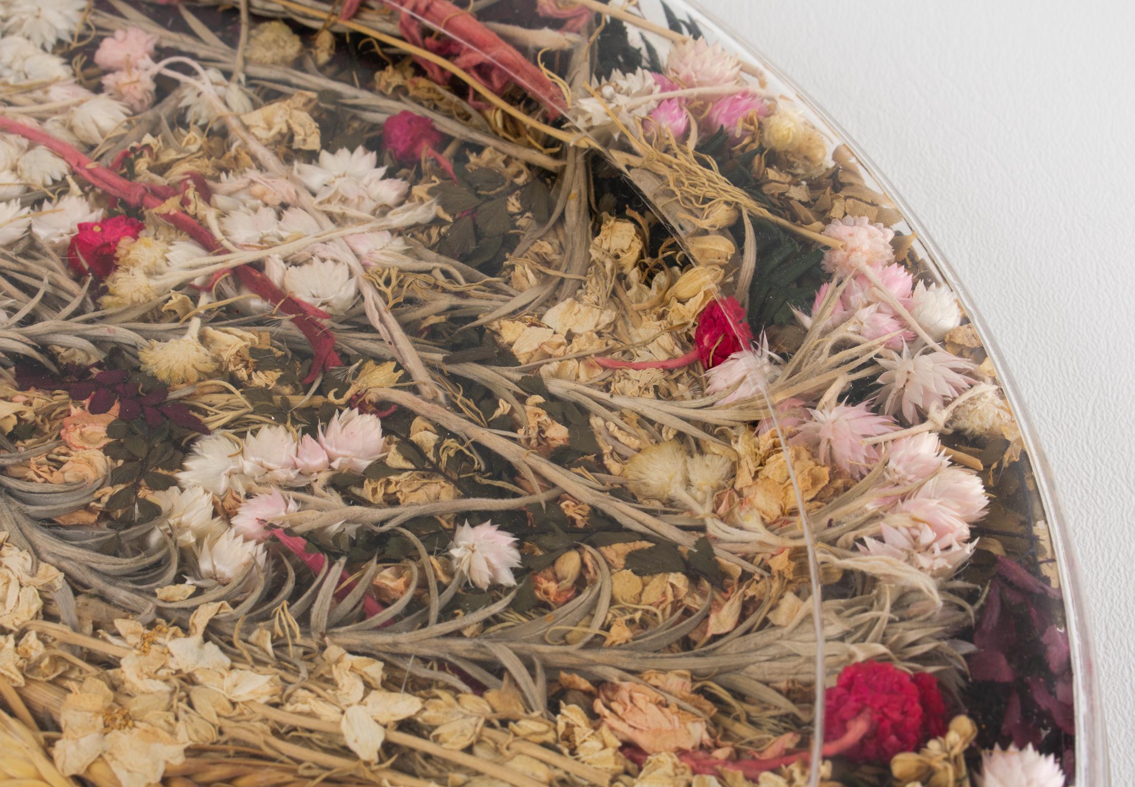 Christian Dior Tablett-Platte Lucite, Weizen und getrocknete Blumen, 1970er Jahre im Angebot 2