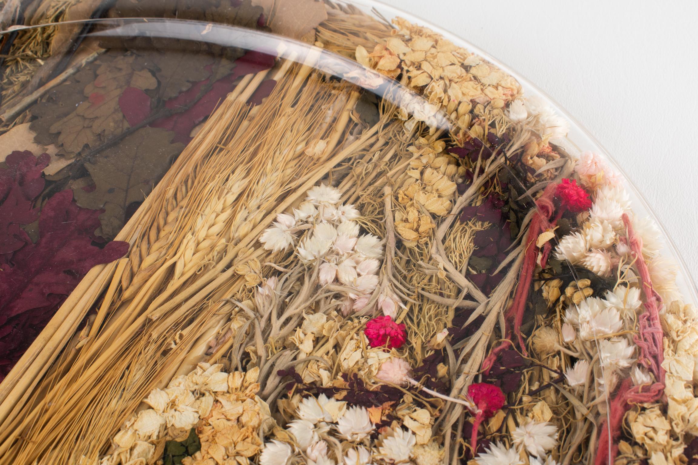Christian Dior Tablett-Platte Lucite, Weizen und getrocknete Blumen, 1970er Jahre im Angebot 4