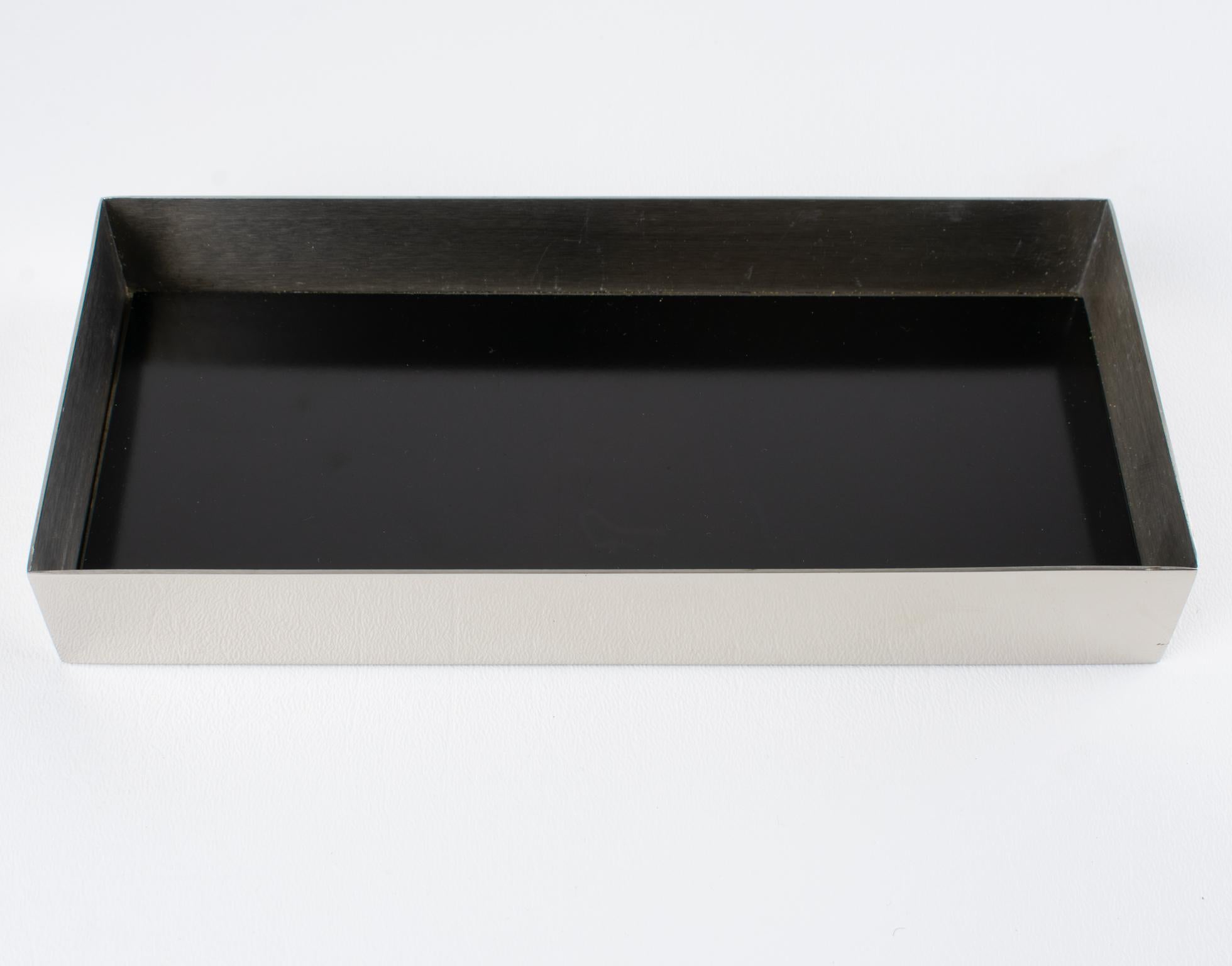 Giacomo Sinopoli for Liwan's Modernist Chrome and Bronze Box, circa 1970 For Sale 1